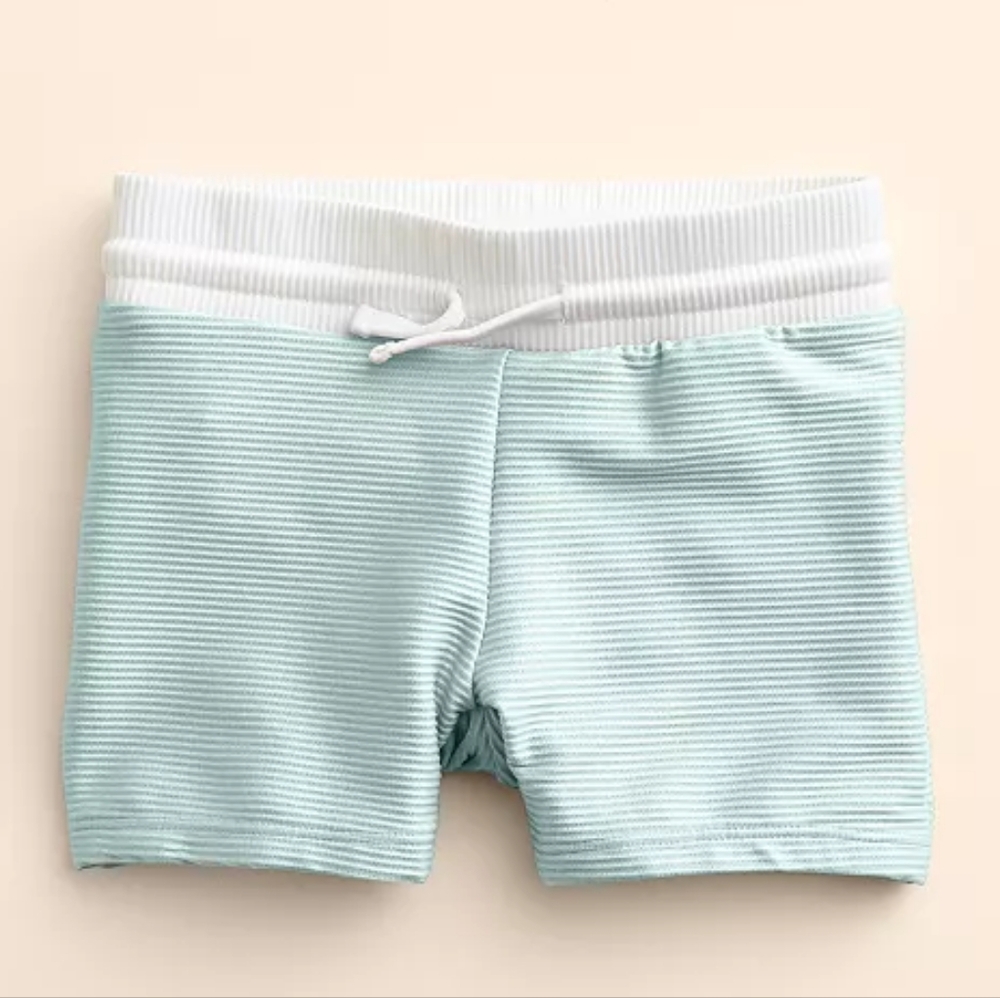 NWT 3T Little Co. by Lauren Conrad Swim Trunks Shorts Rain Light Blue Swimsuit